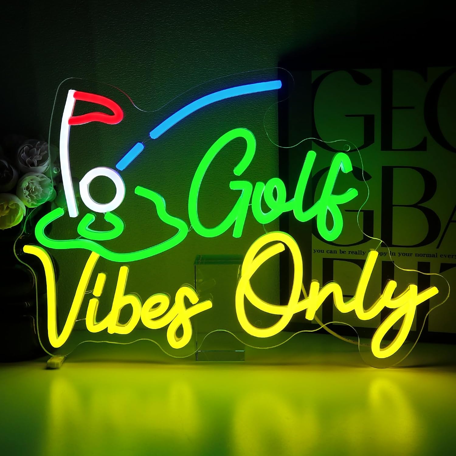 Home Gym Vibes - Letreiro Neon Golf Vibes Only –