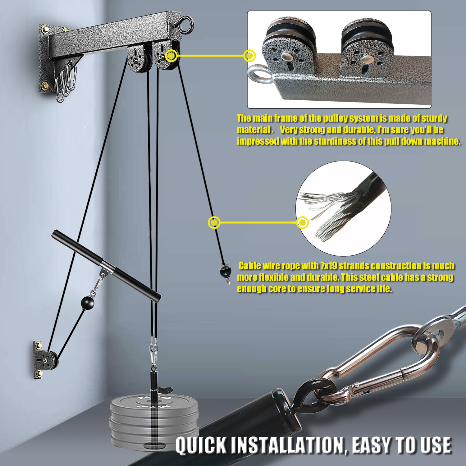 Sistema de polia montado na pa - Home Gym Cable Machine avaliação e preço