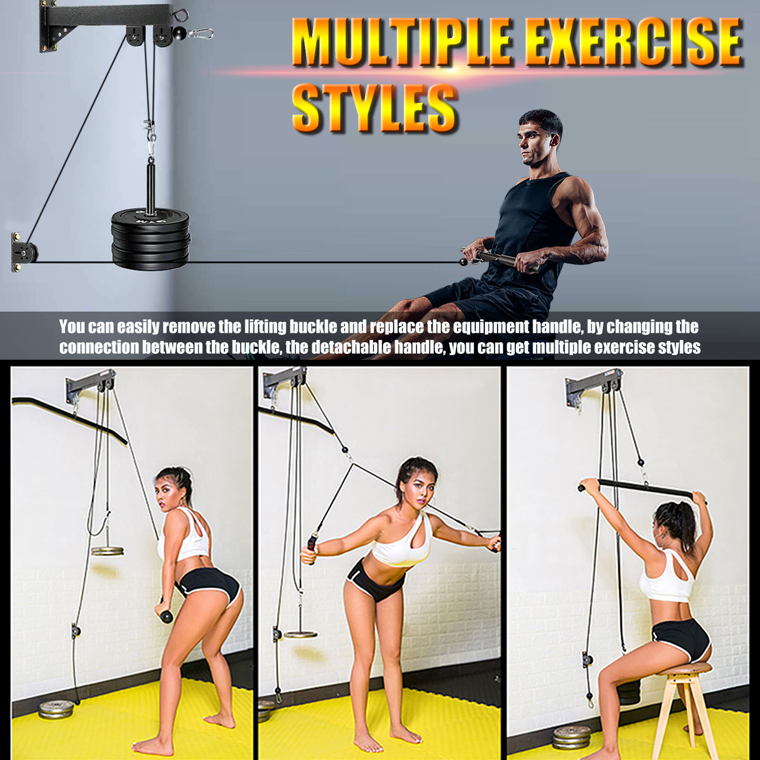 Sistema de polia montado na pa - Home Gym Cable Machine avaliação e preço