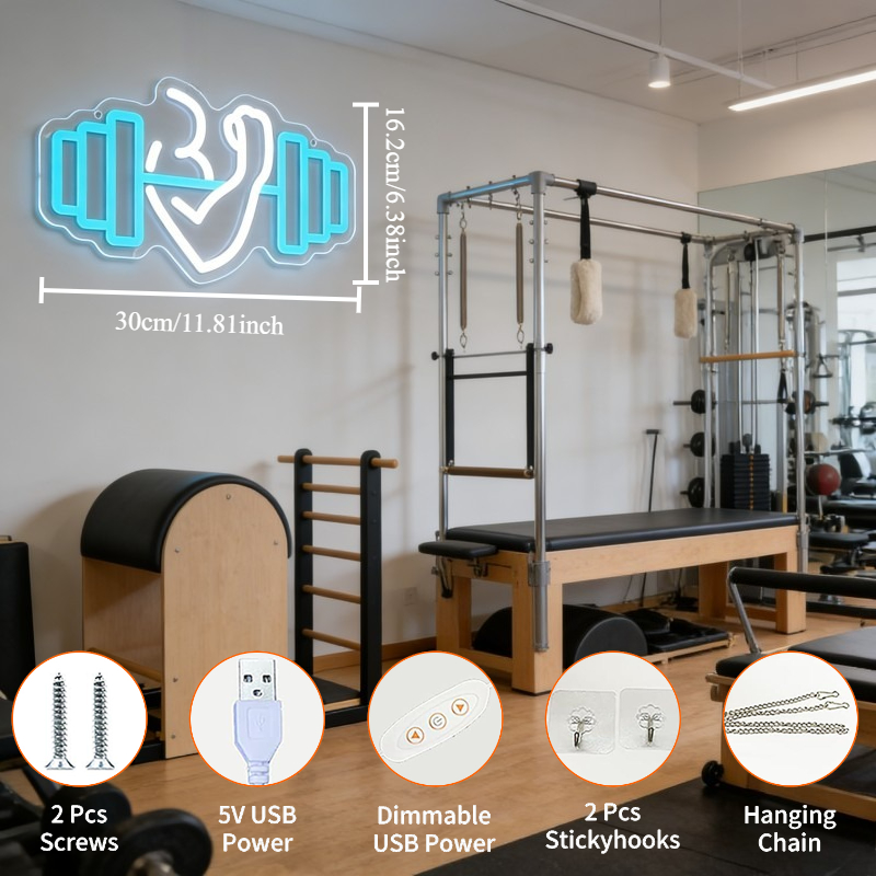 Letreiro Neon LED de Bíceps co - Home Gym Yoga Studio avaliação e preço